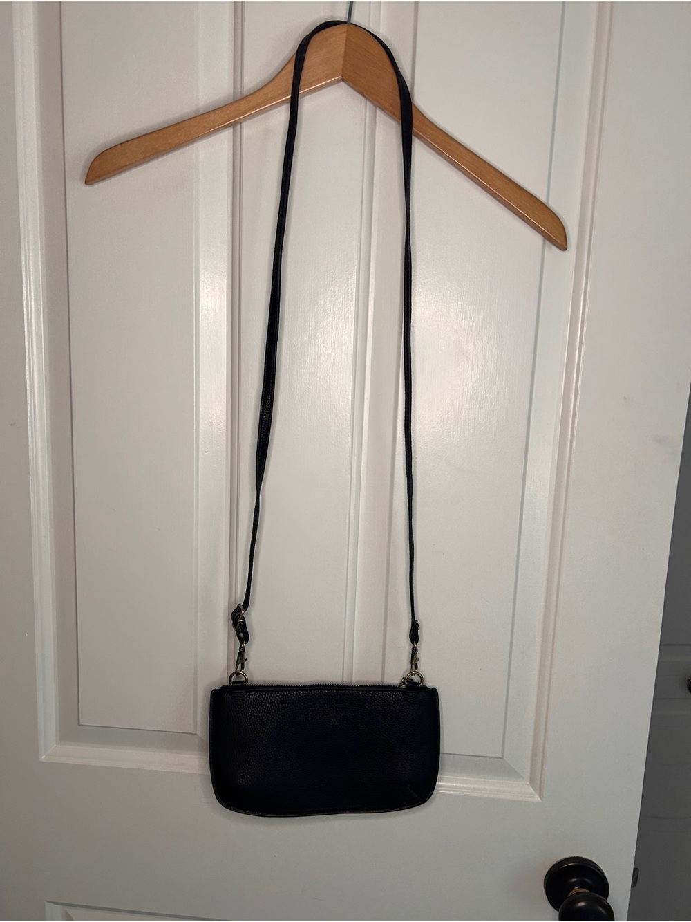 Joy Susan Vegan leather Mini Crossbody Wristlet purse - Black